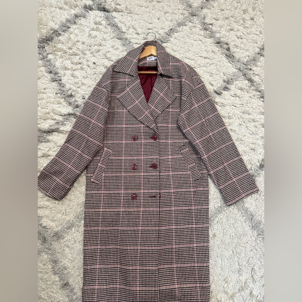 PARISA WINTER CHECK COAT MULTI PRINCESS POLLY SIZE M/L  OVERSIZED WOMEN